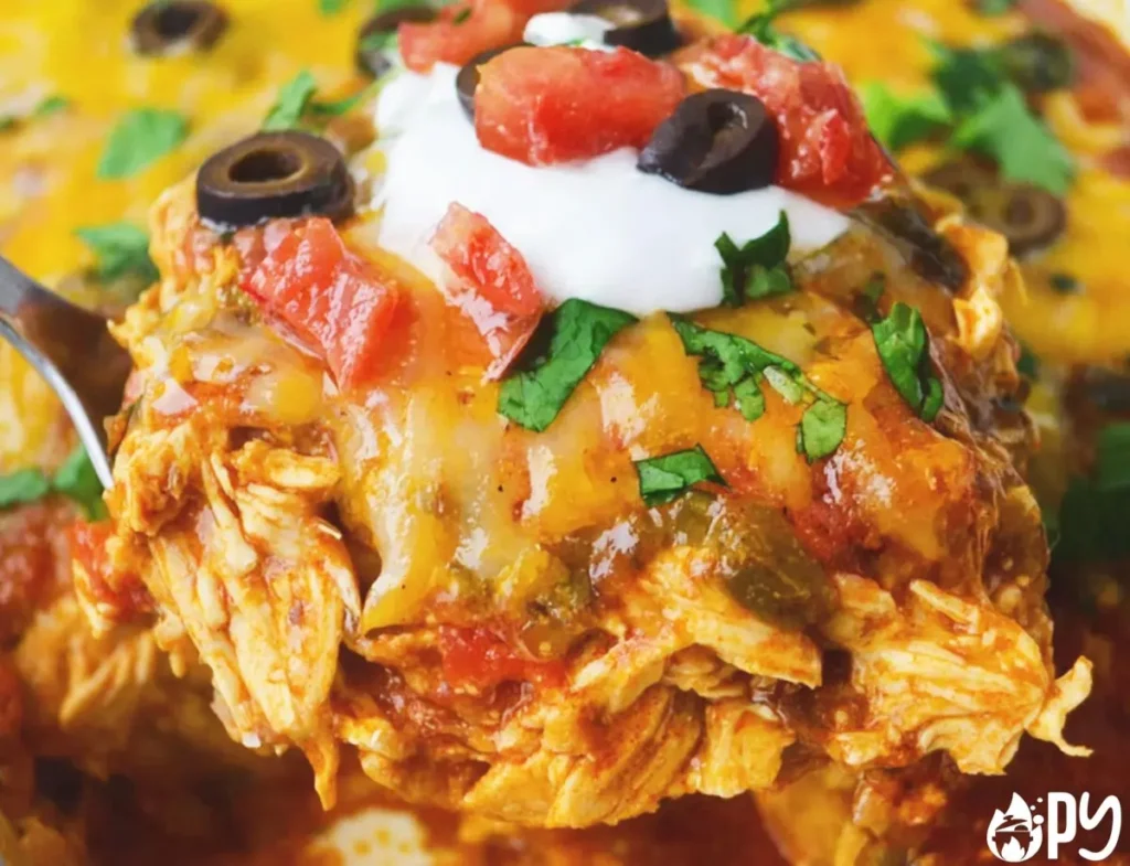 slow cooker chicken enchilada casserole