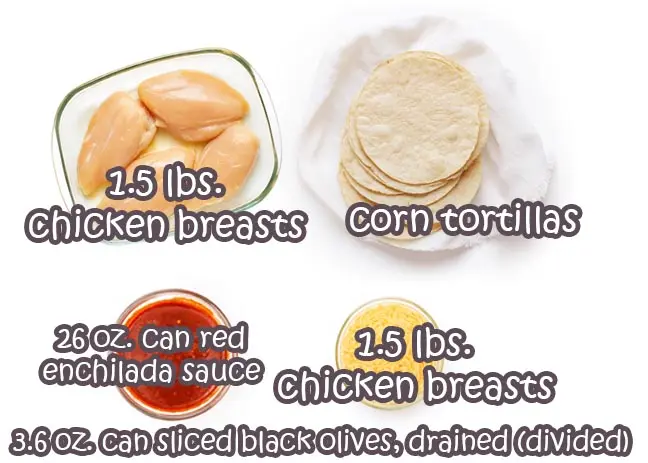 ingradients Slow Cooker Chicken Enchilada Casserole