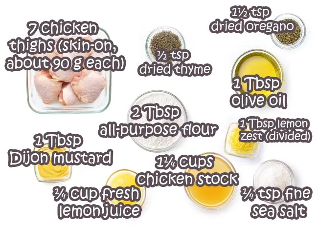 Ingredients for Slow Cooker Lemon Chicken
