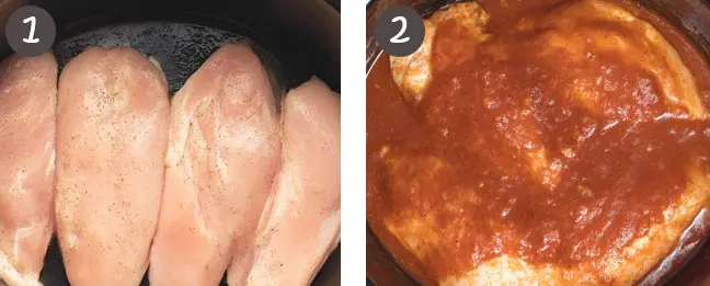 steps for Slow Cooker Chicken Enchilada Casserole