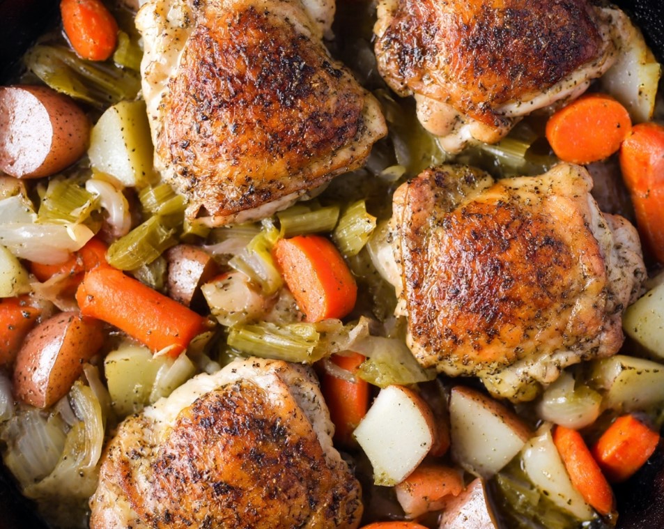Slow Cooker Chicken Thighs with Hearty Vegetables