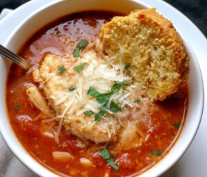 Crockpot Chicken Parmesan Soup