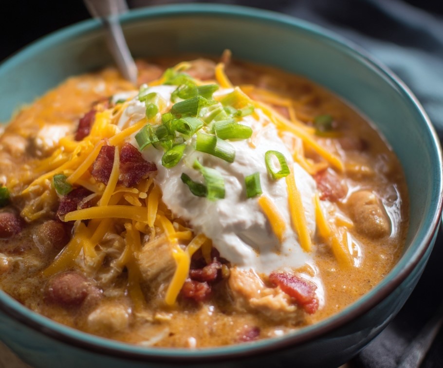 Slow Cooker Cream Cheese Crack Chicken Chili