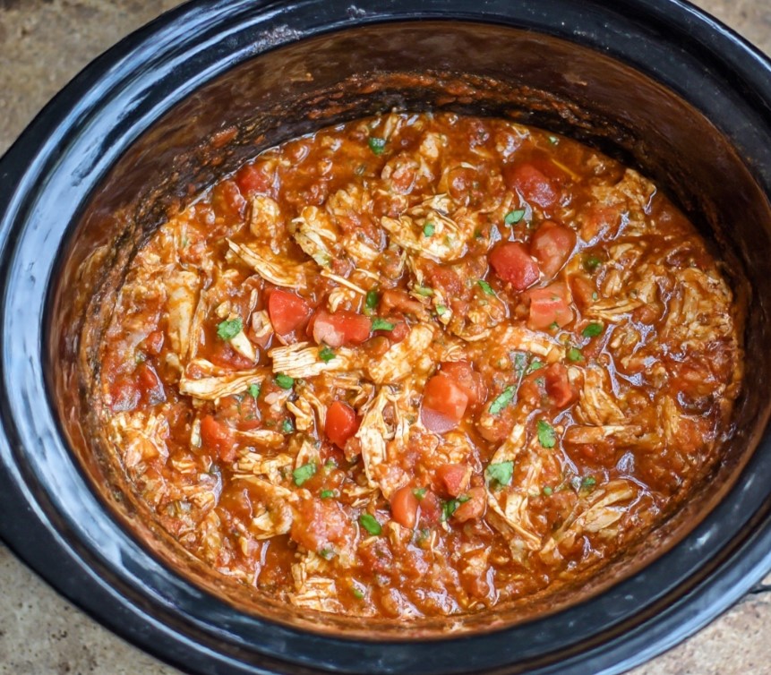 Crockpot Salsa Chicken for Tacos