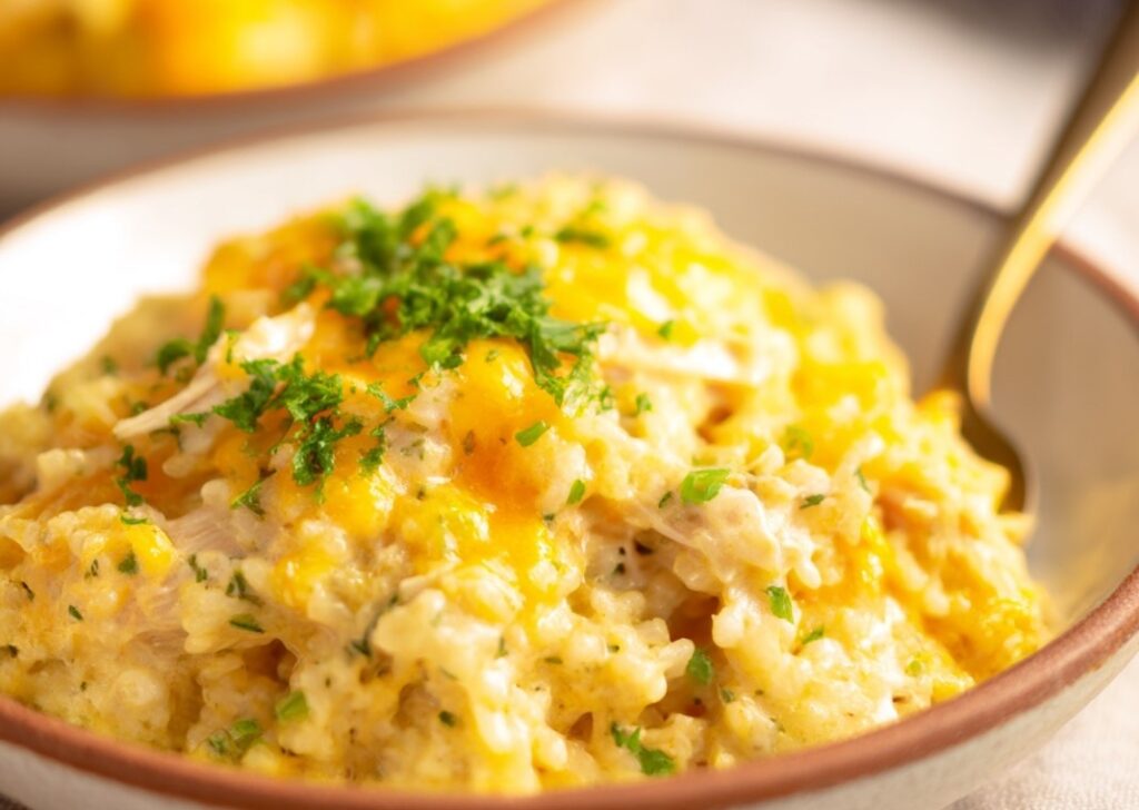 Slow Cooker Cheesy Chicken and Rice
