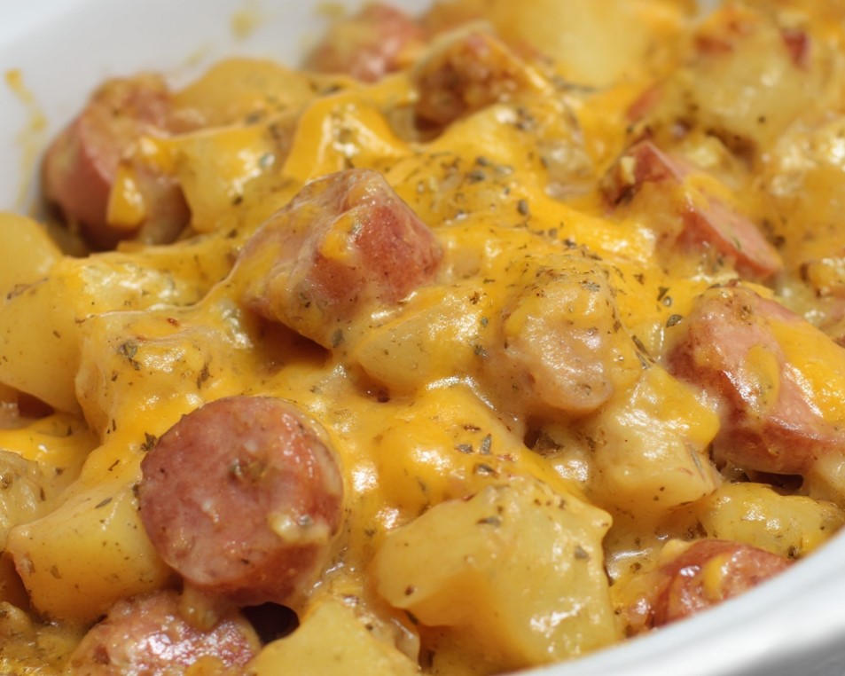 Slow Cooker Cheesy Potato Sausage Casserole
